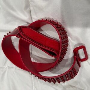 Christian Louboutin Red Spiked Belt